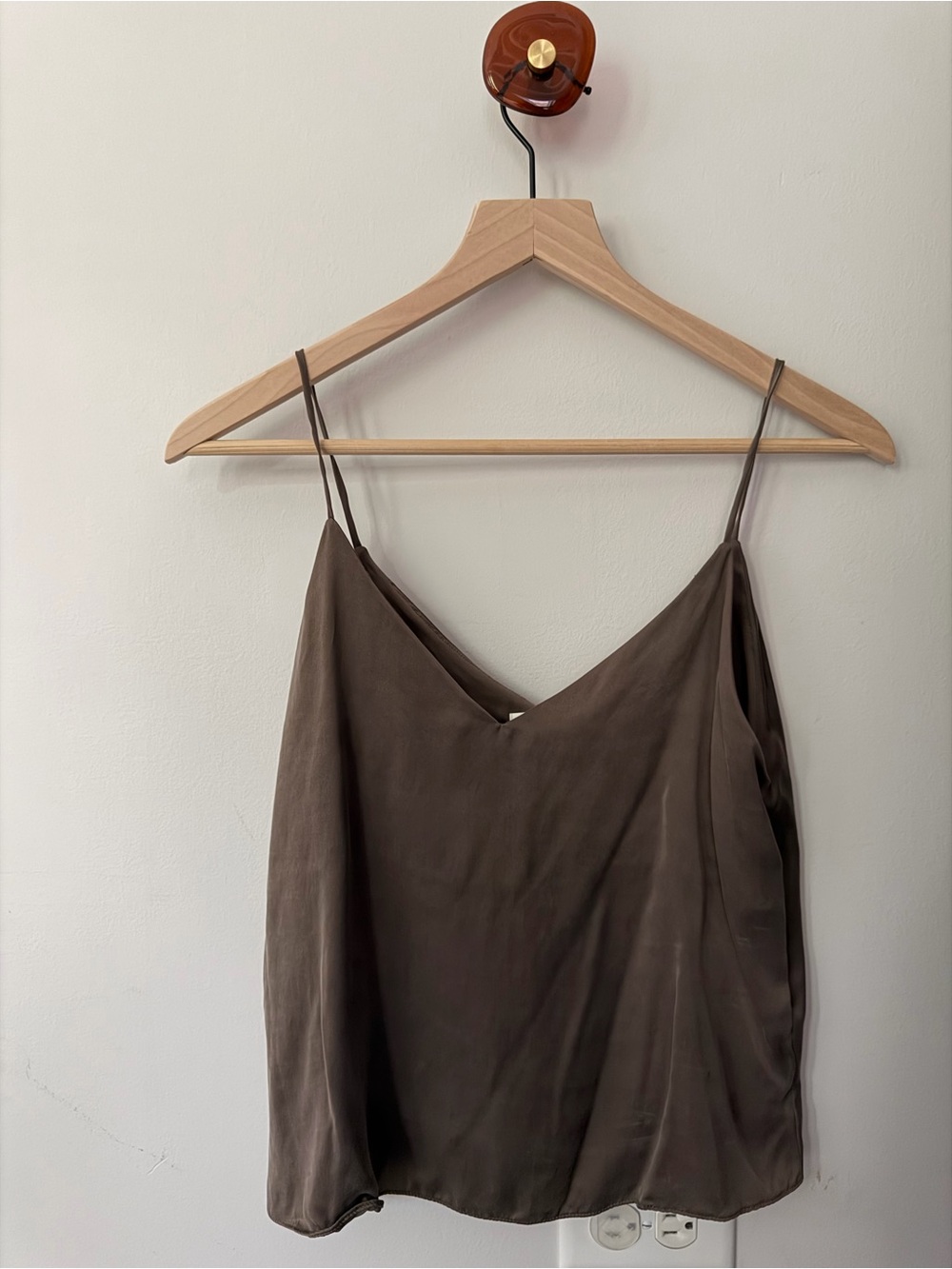 Zara Silky Brown Spaghetti Strap Cami Top